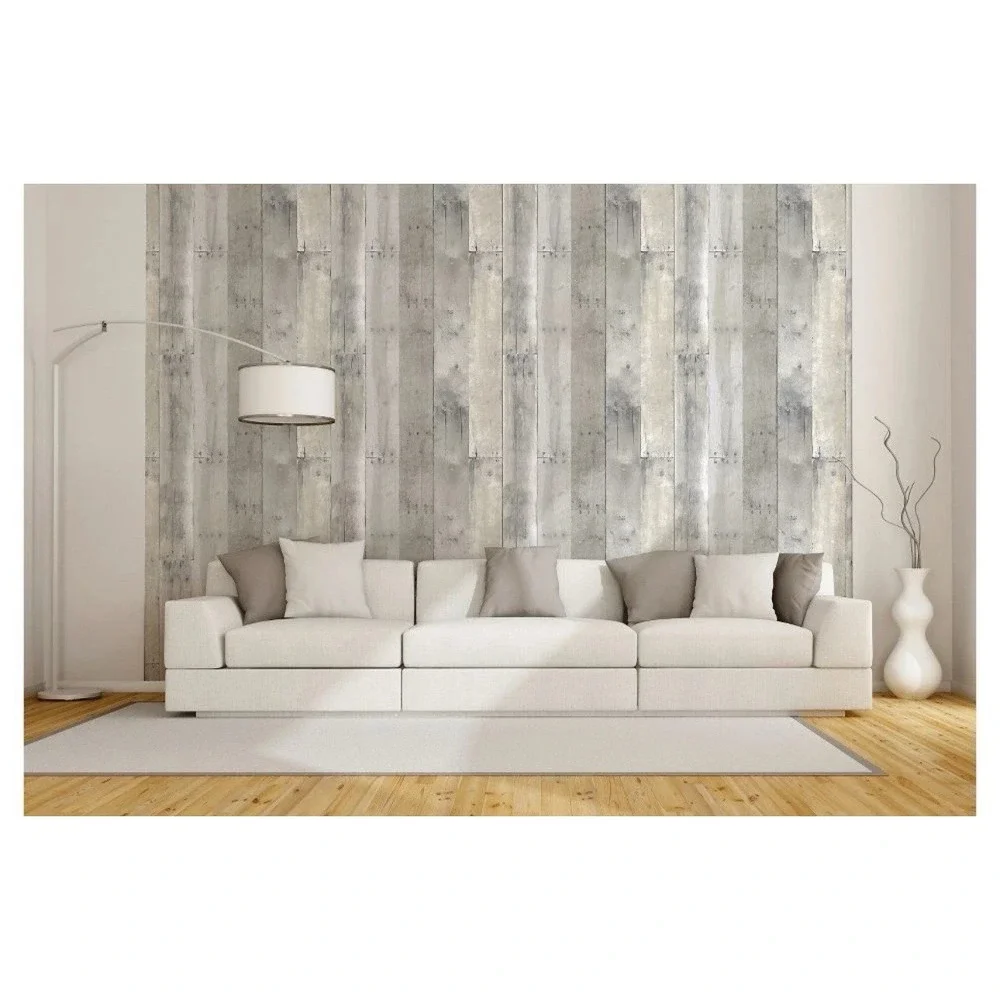 Reclaimed Wood Peel & Stick Wallpaper Gray - Threshold Made In USA 27.5 Coverage